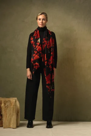 One Hundred Stars Acer Black Wool Scarf