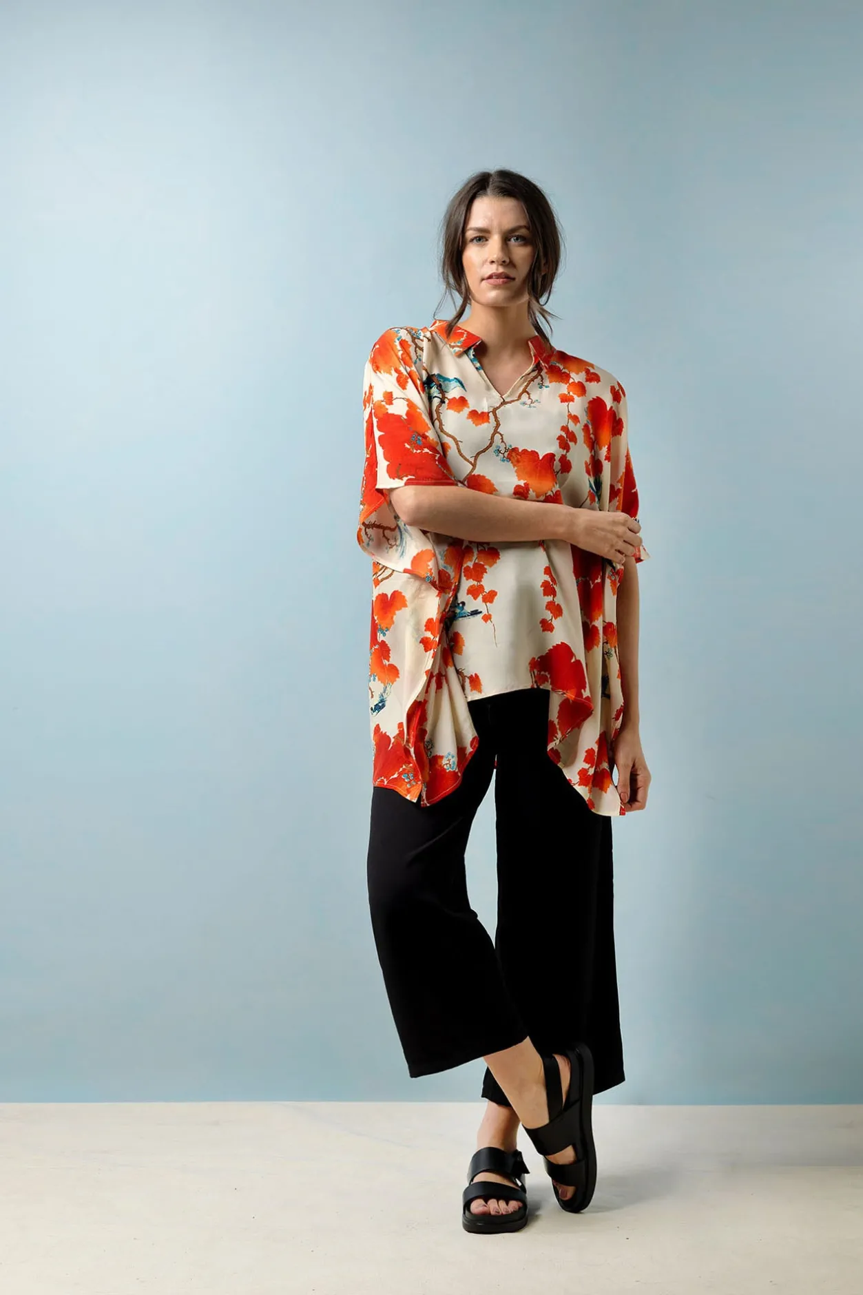 Women One Hundred Stars Acer Red Tunic Top