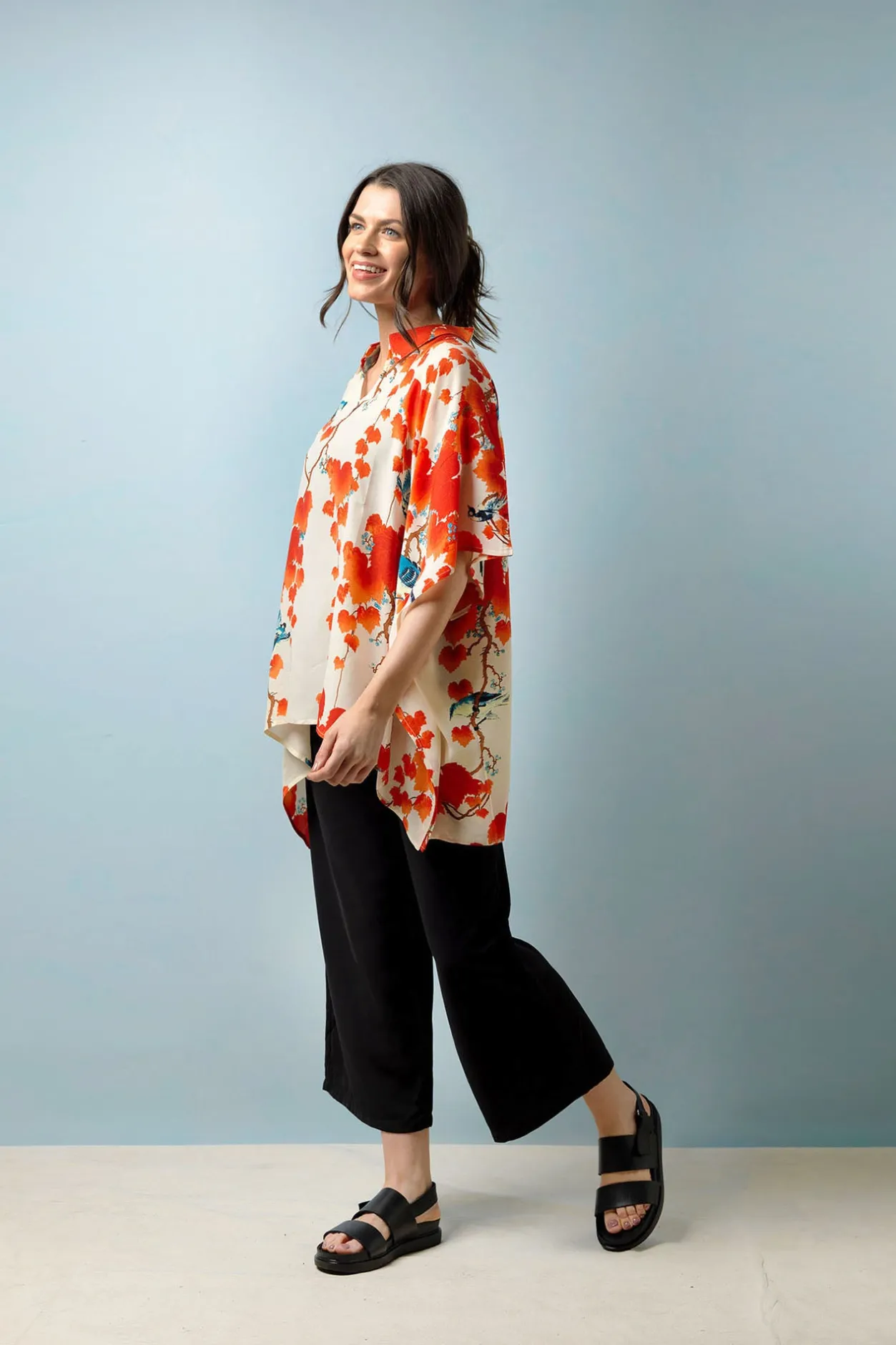 Women One Hundred Stars Acer Red Tunic Top