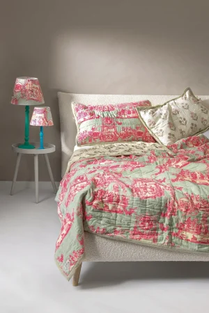 One Hundred Stars Ancient Column Pink Bedspread