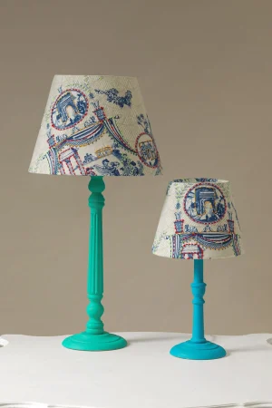 One Hundred Stars Ancient Columns Blue 8" Tapered Lampshade