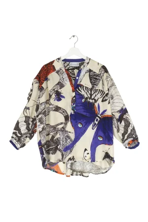 Women One Hundred Stars Butterflies Cobalt Darcy Shirt