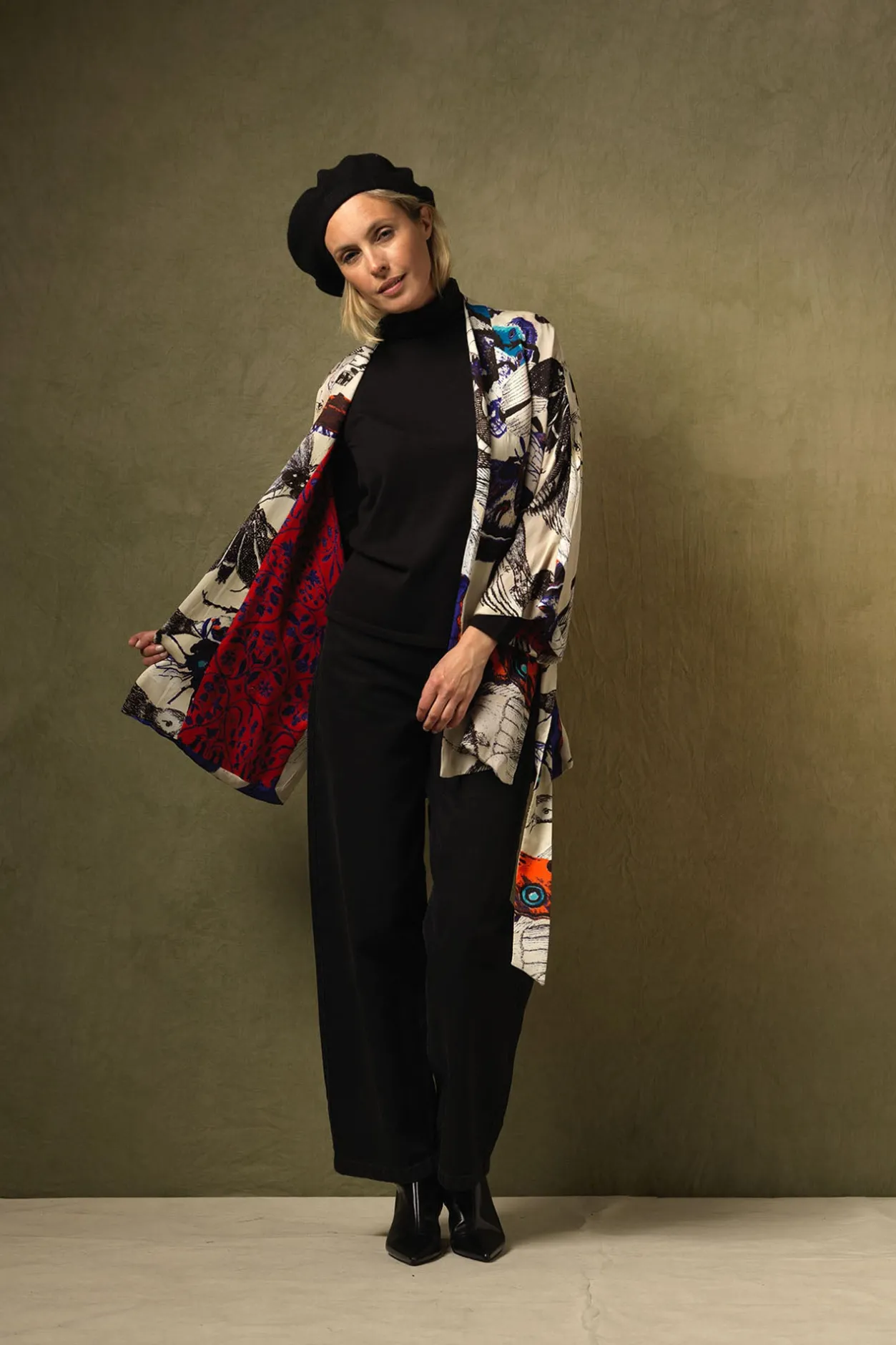 Women One Hundred Stars Butterflies Cobalt Wrap Jacket