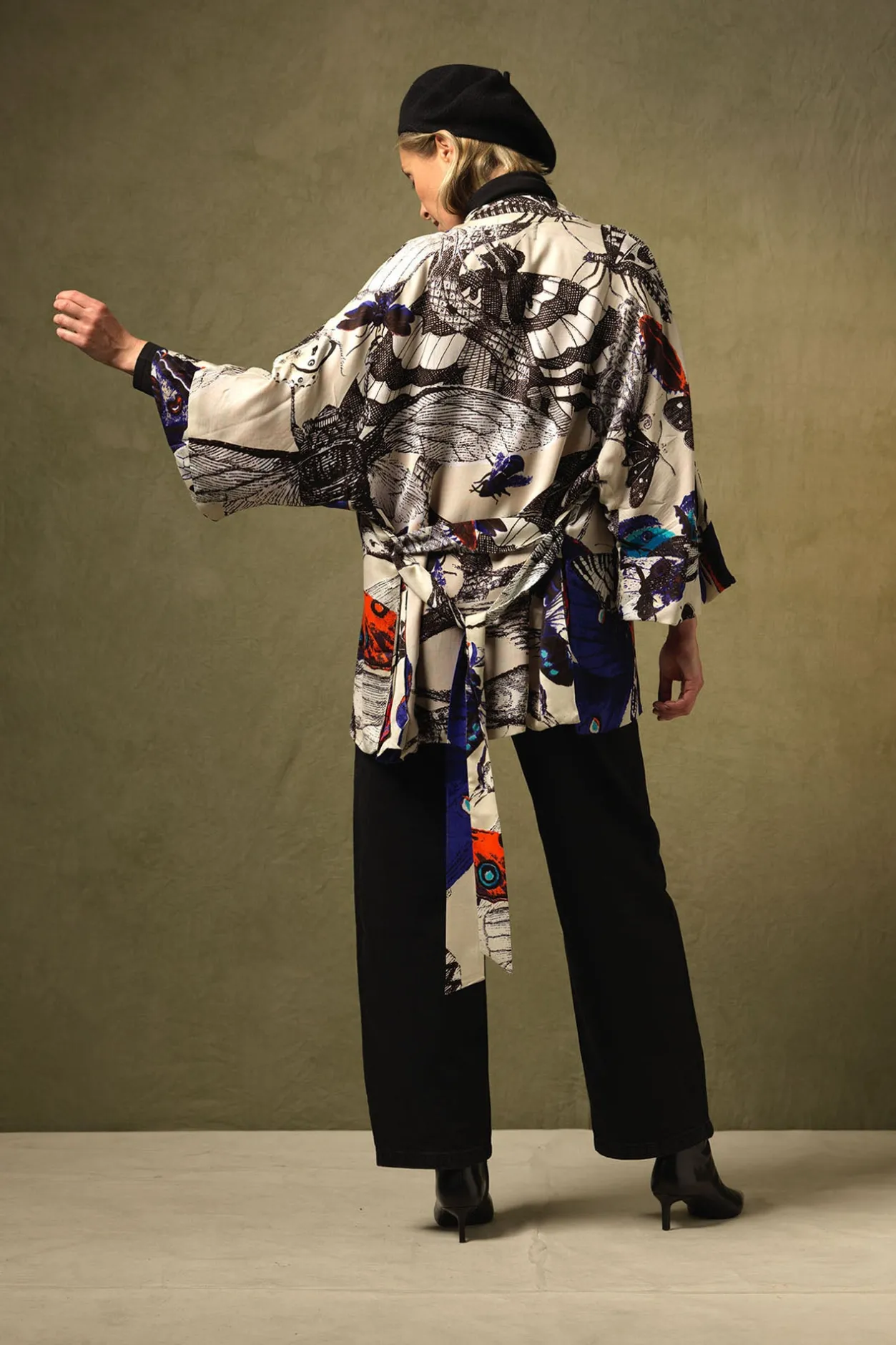 Women One Hundred Stars Butterflies Cobalt Wrap Jacket