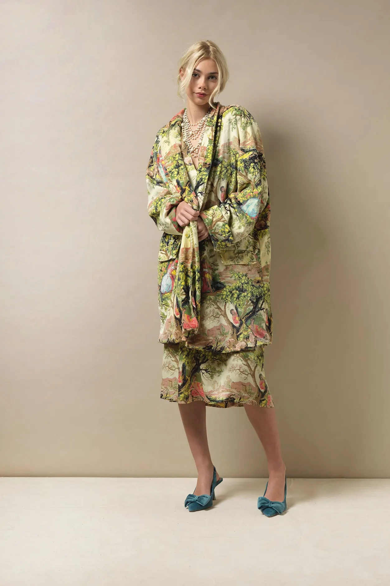 Women One Hundred Stars Country Toile Velvet Boyfriend Jacket