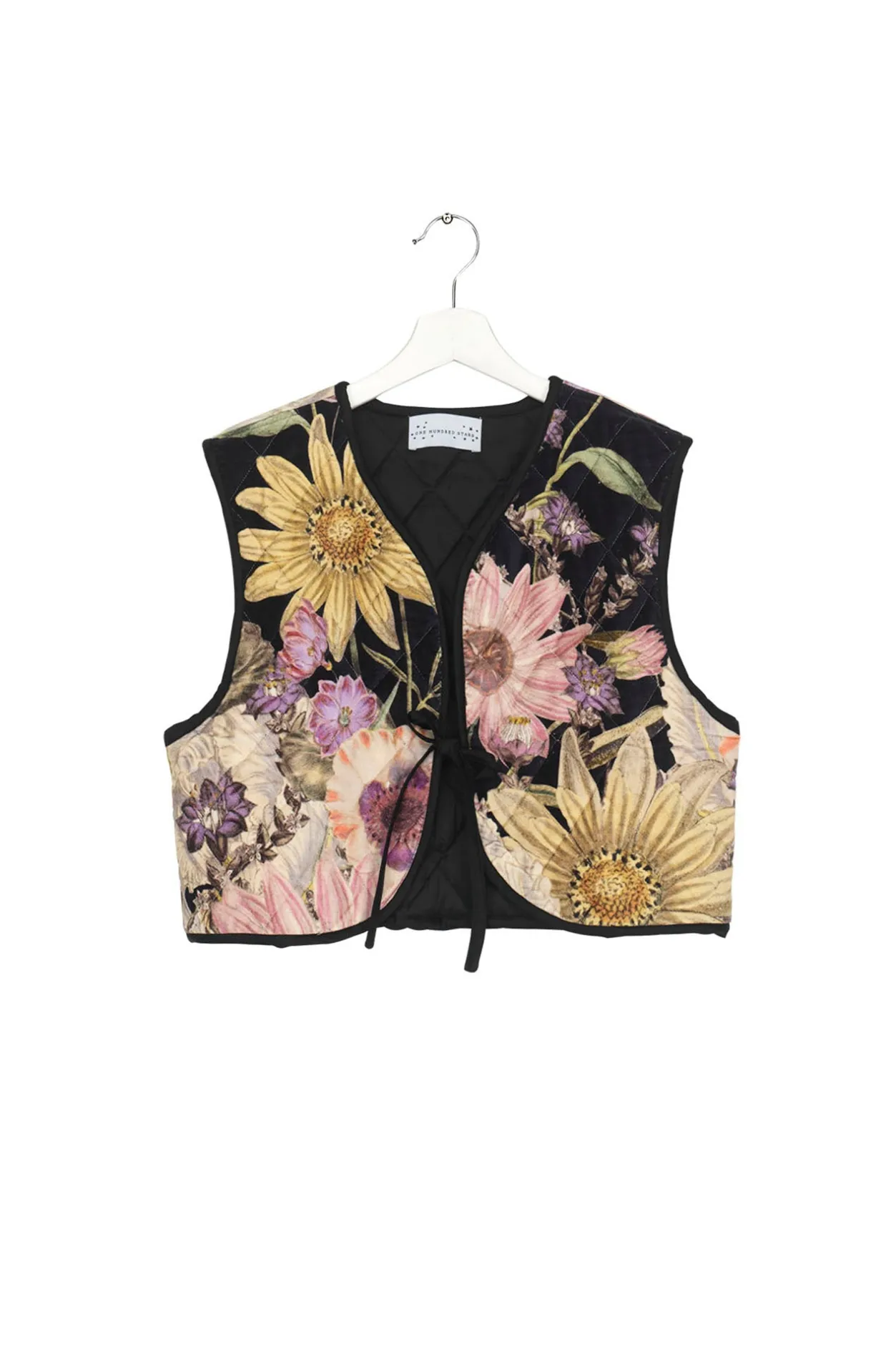 Women One Hundred Stars Daisy Black Gilet