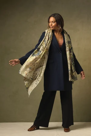 One Hundred Stars Dhurrie Taupe Scarf