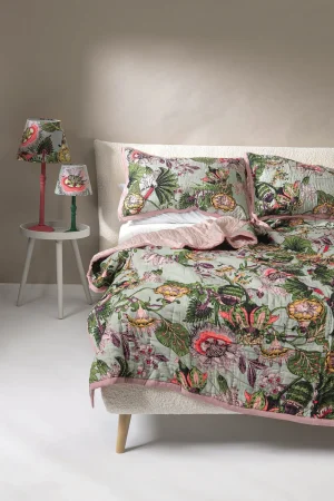 One Hundred Stars Eccentric Blooms Putty Bedspread