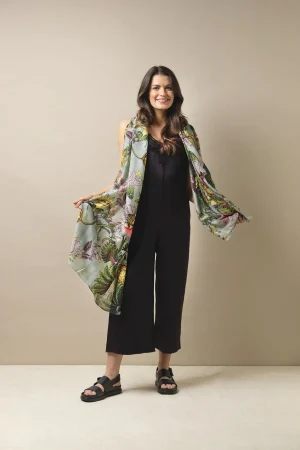 One Hundred Stars Eccentric Blooms Putty Scarf