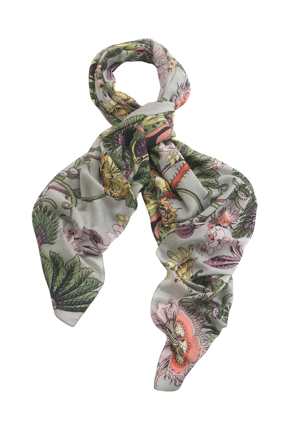 One Hundred Stars Eccentric Blooms Putty Scarf