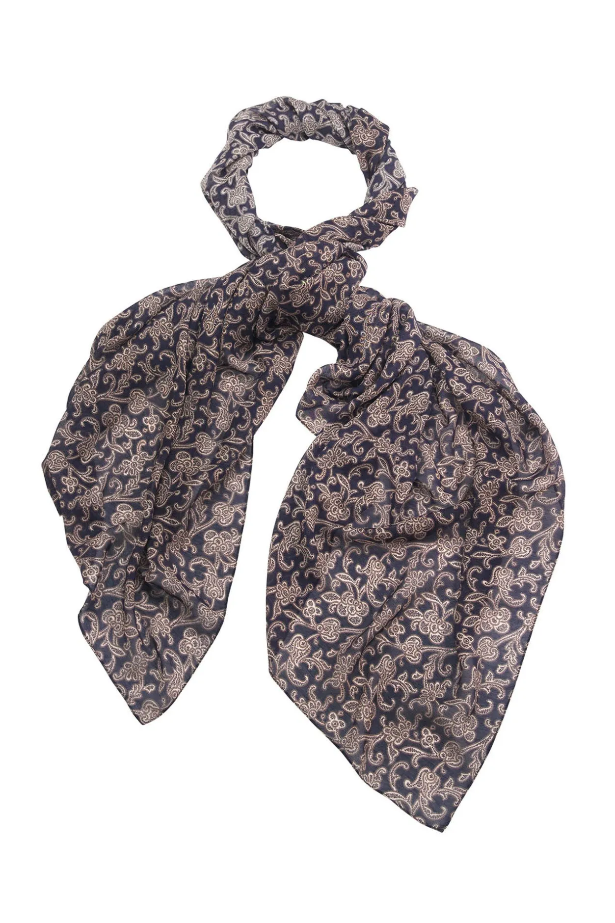 One Hundred Stars Floral Paisley Blue Scarf