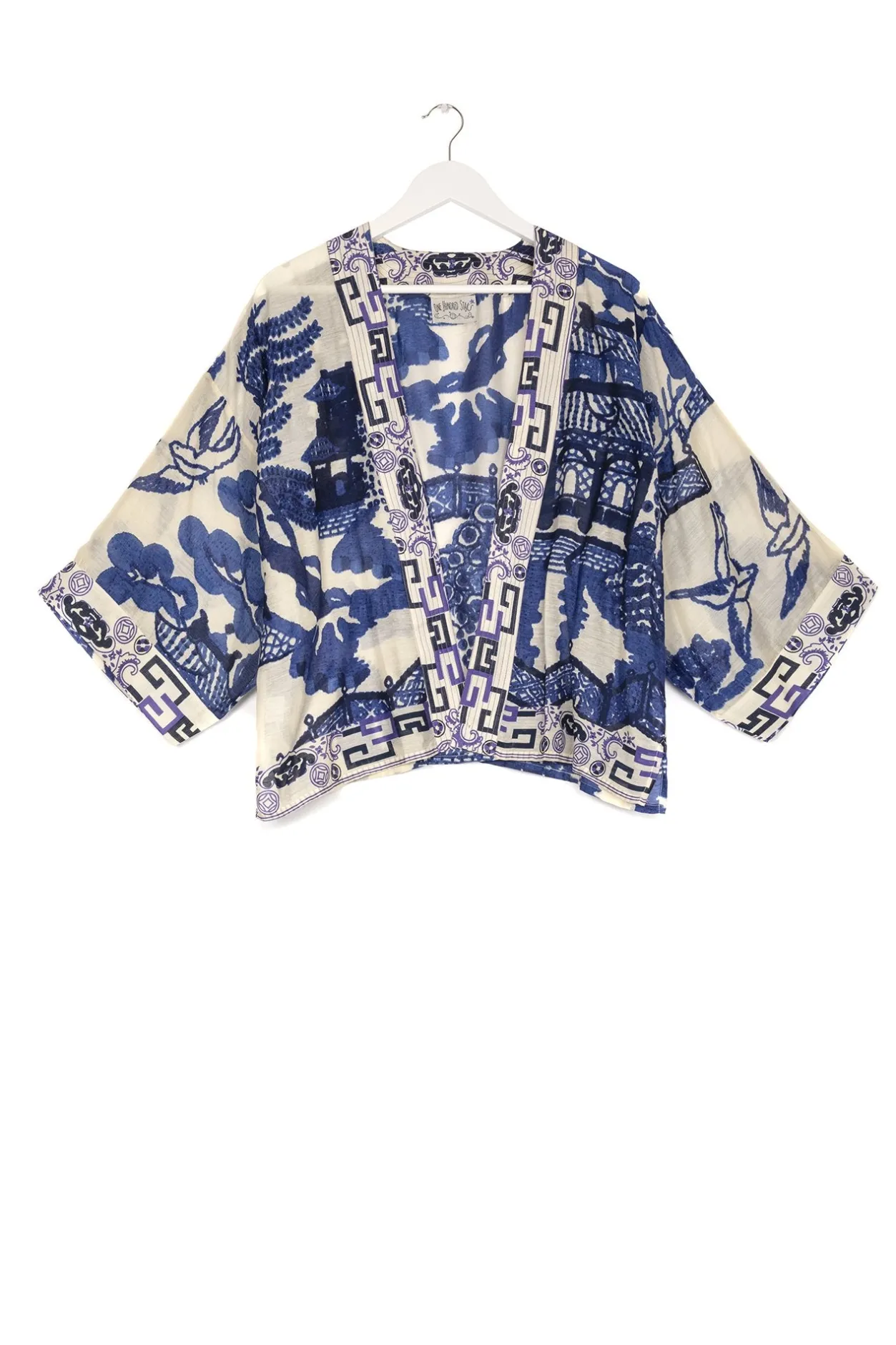Women One Hundred Stars Giant Willow Blue Kimono