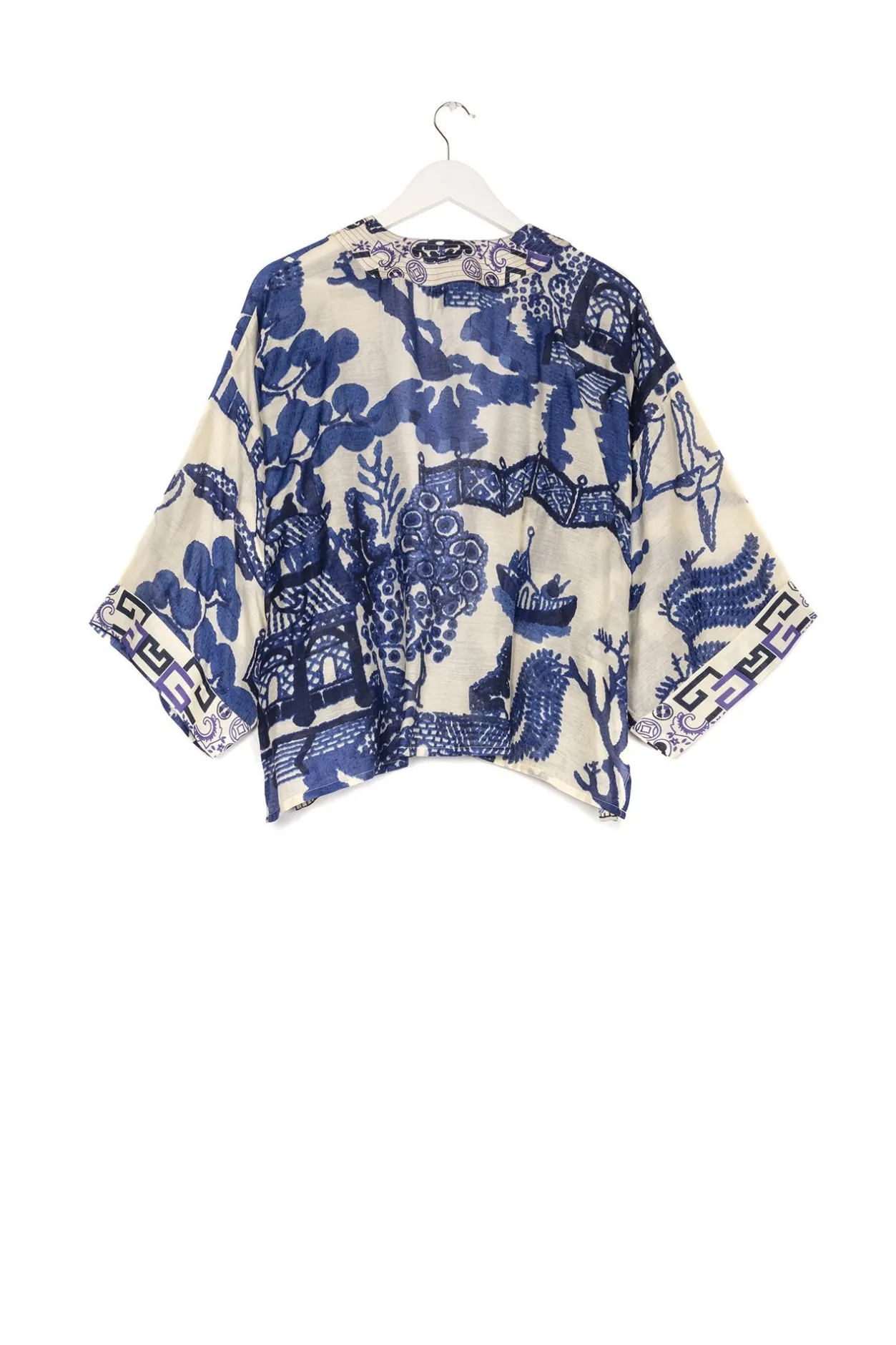 Women One Hundred Stars Giant Willow Blue Kimono