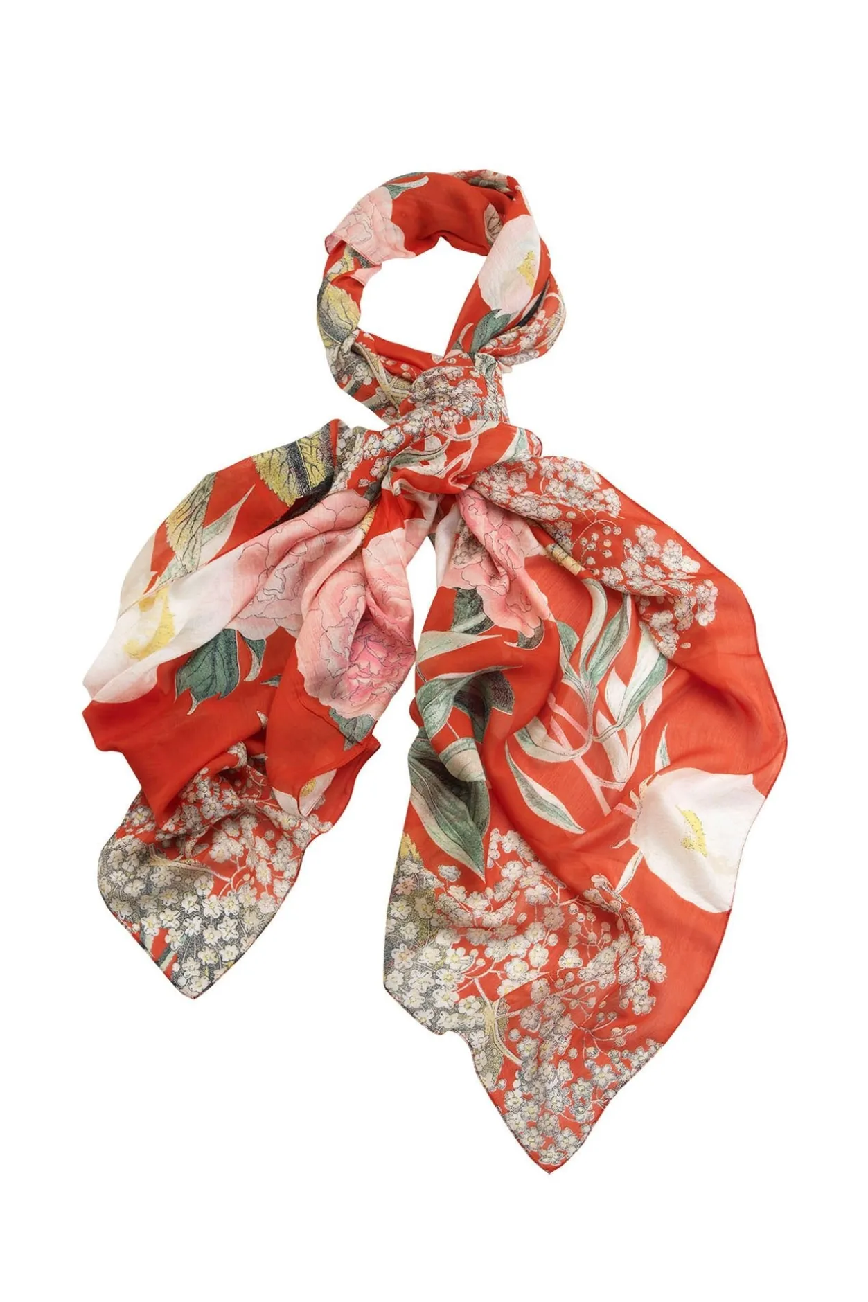 One Hundred Stars Kew Elderflower Red Scarf