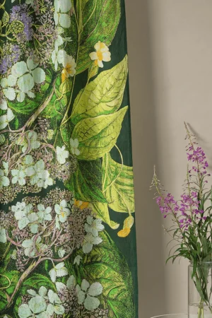 One Hundred Stars Kew Hydrangea Lime Linen Panel