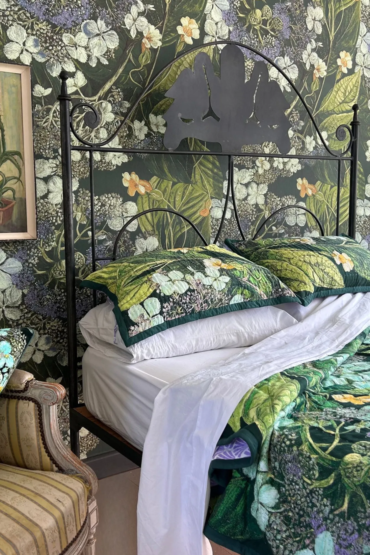 One Hundred Stars Kew Hydrangea Lime Pillow Shams