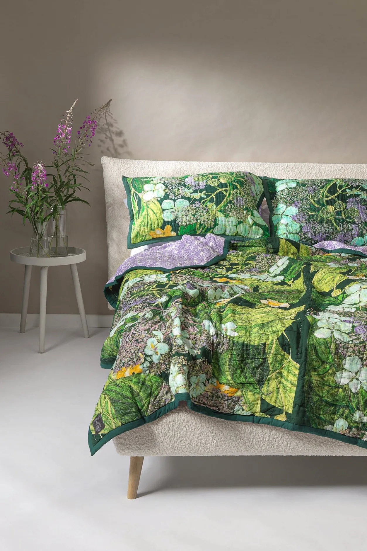 One Hundred Stars Kew Hydrangea Lime Pillow Shams