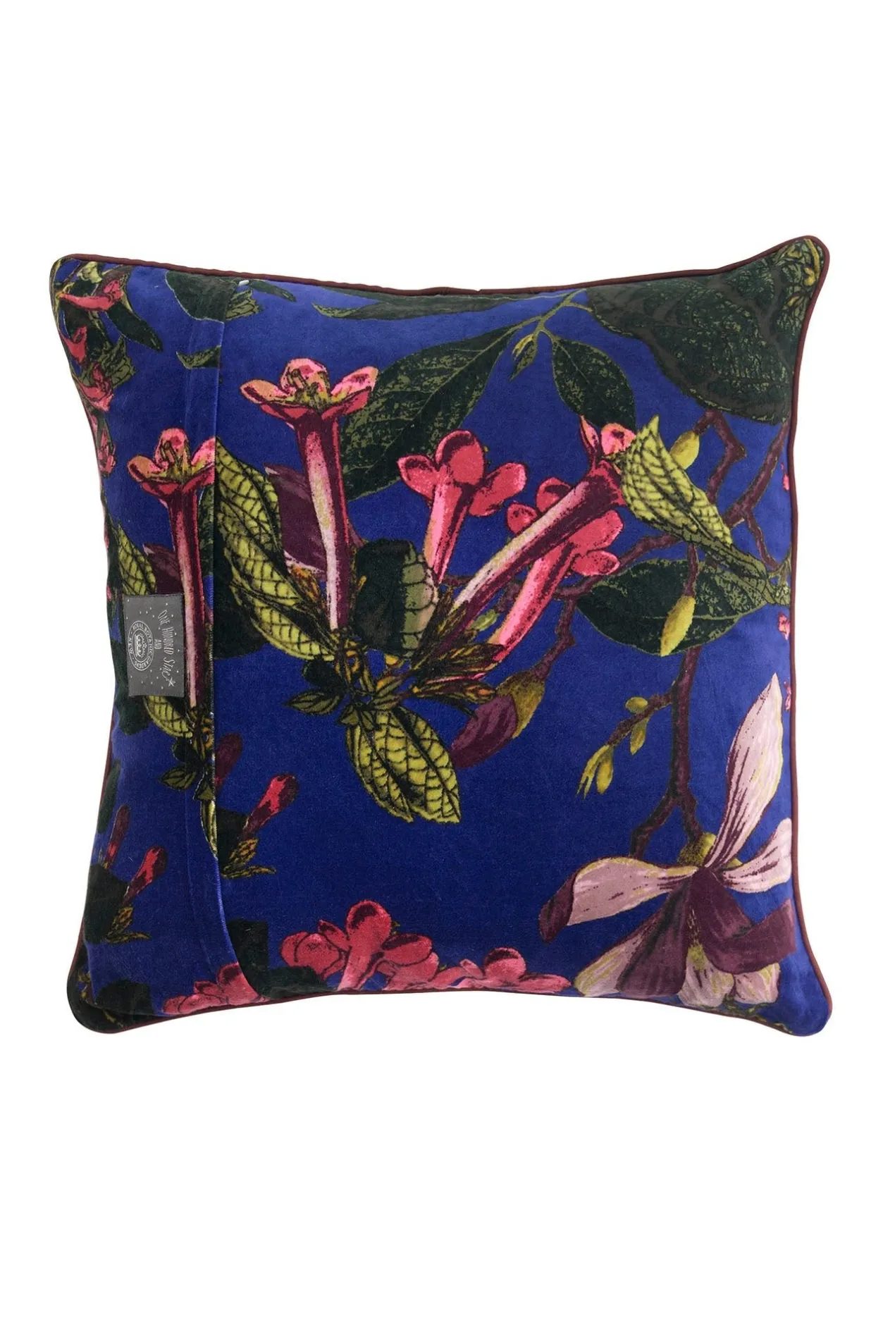 One Hundred Stars Kew Magnolia Purple Velvet Square Cushion