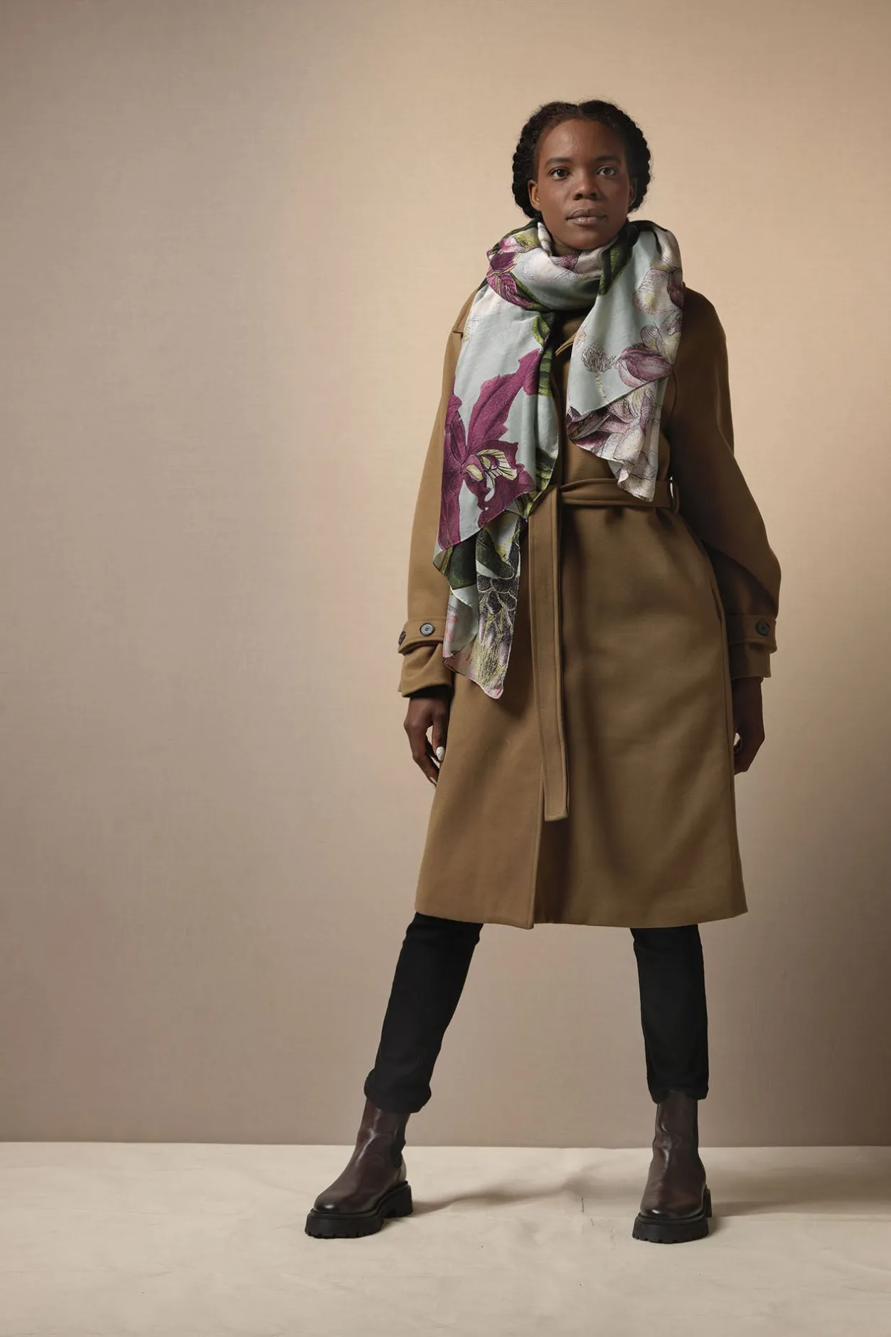 One Hundred Stars Kew Protea Duck Egg Scarf