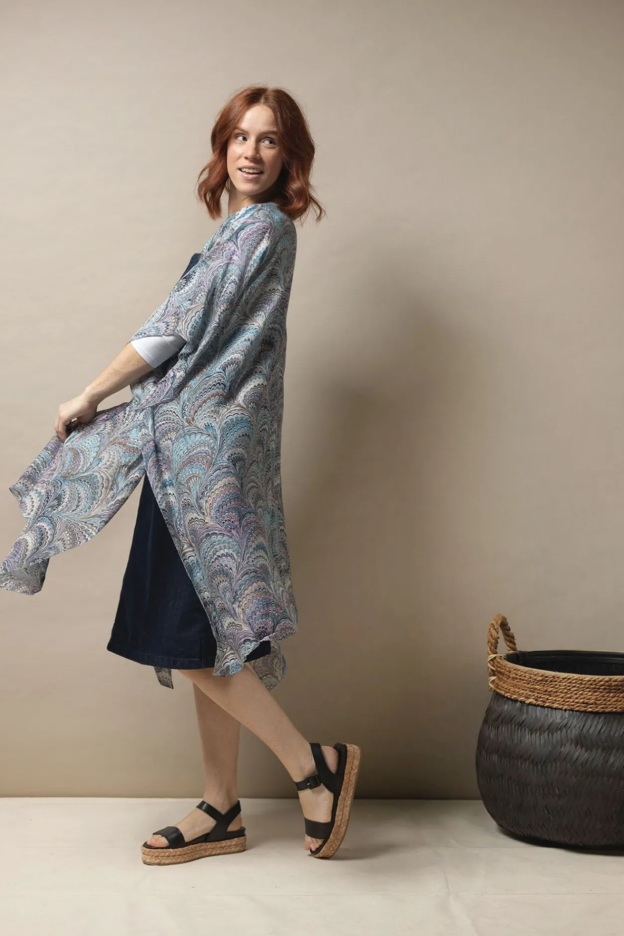 Women One Hundred Stars Marbled Blue Throwover