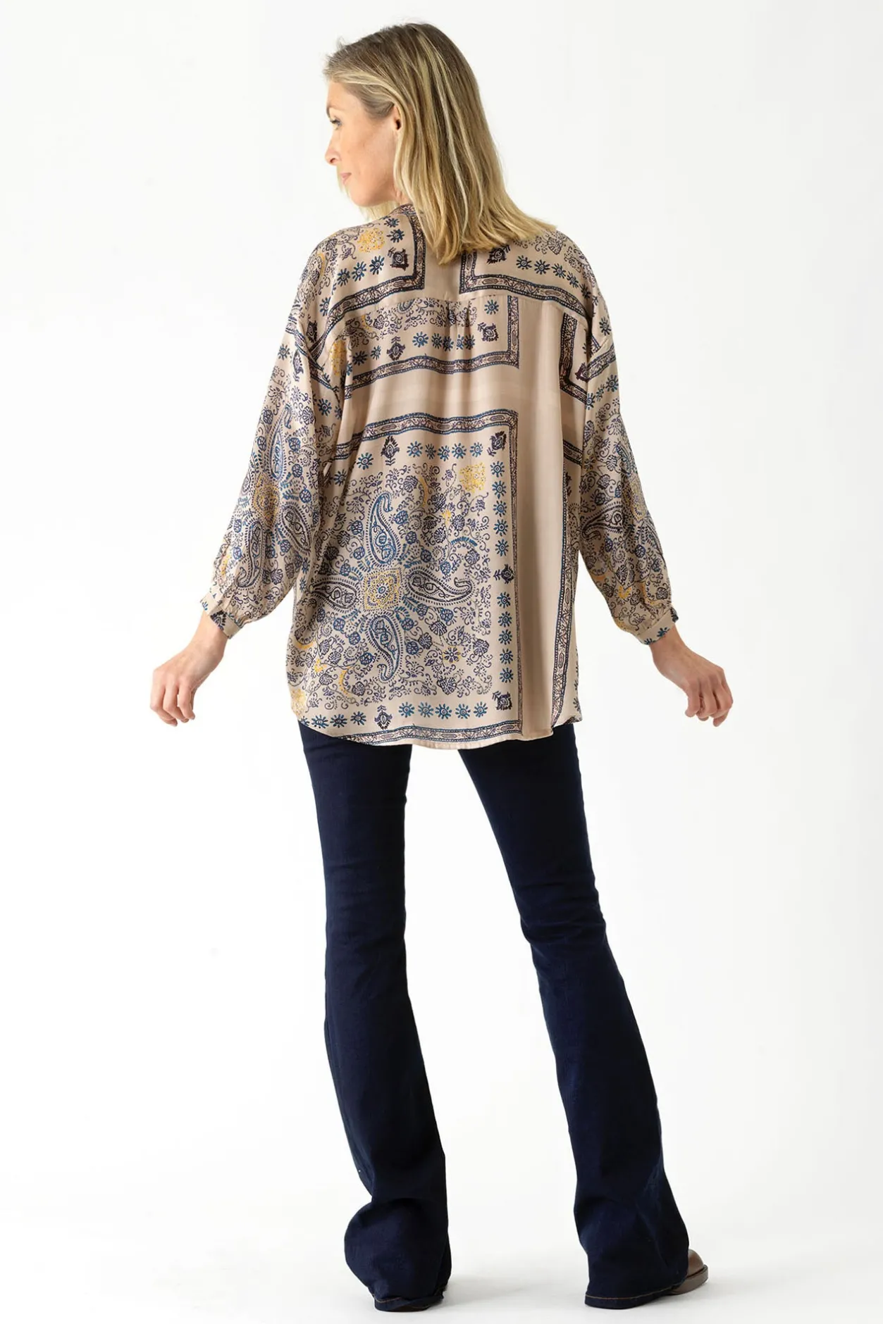 Women One Hundred Stars Mehndi Blue Darcy Shirt