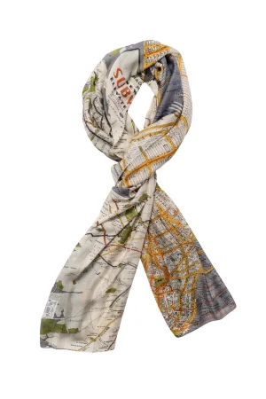 One Hundred Stars New York City Grey Map Scarf