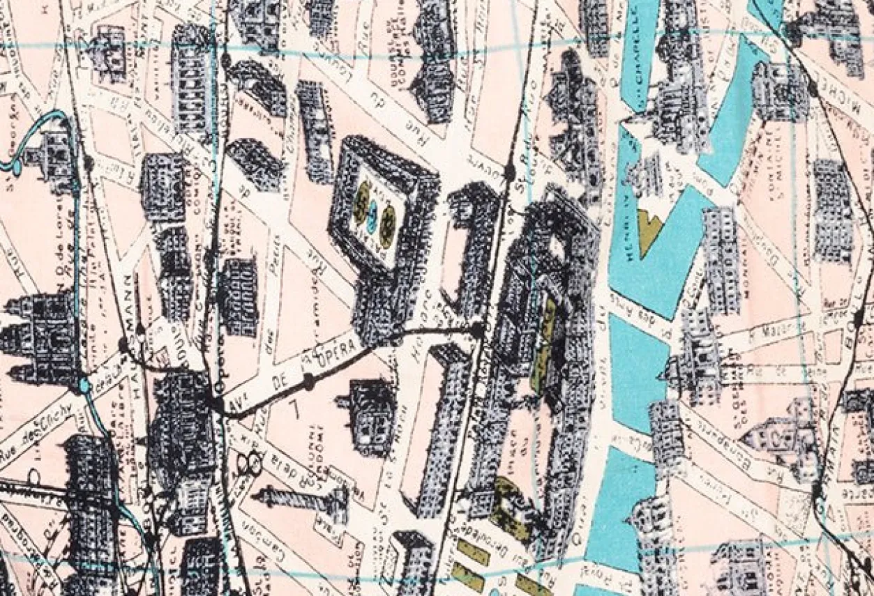 One Hundred Stars Paris Map Scarf