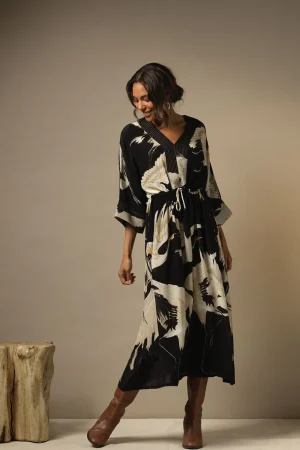 Women One Hundred Stars Stork Black Abbi Dress