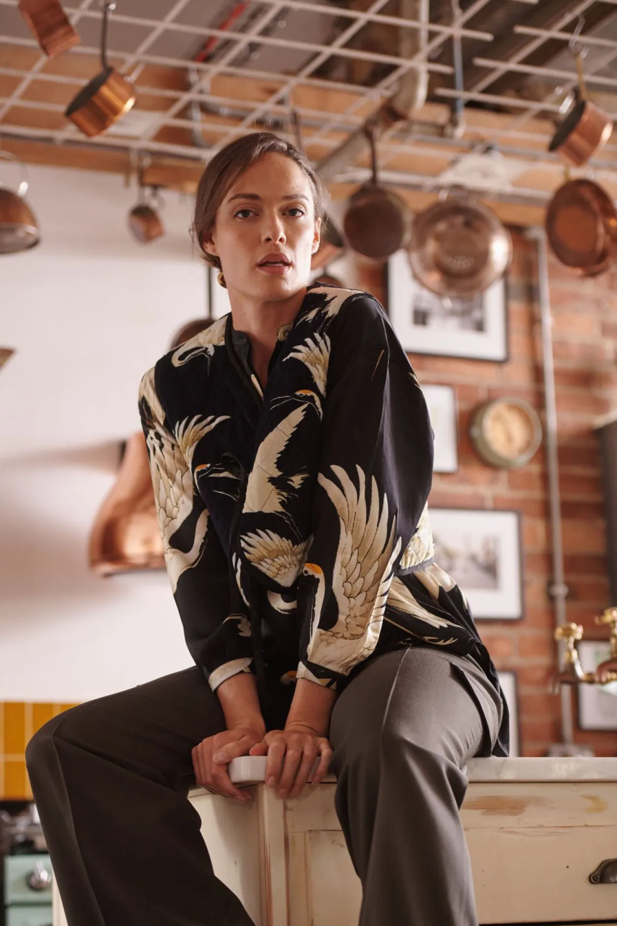 Women One Hundred Stars Stork Black Gilet