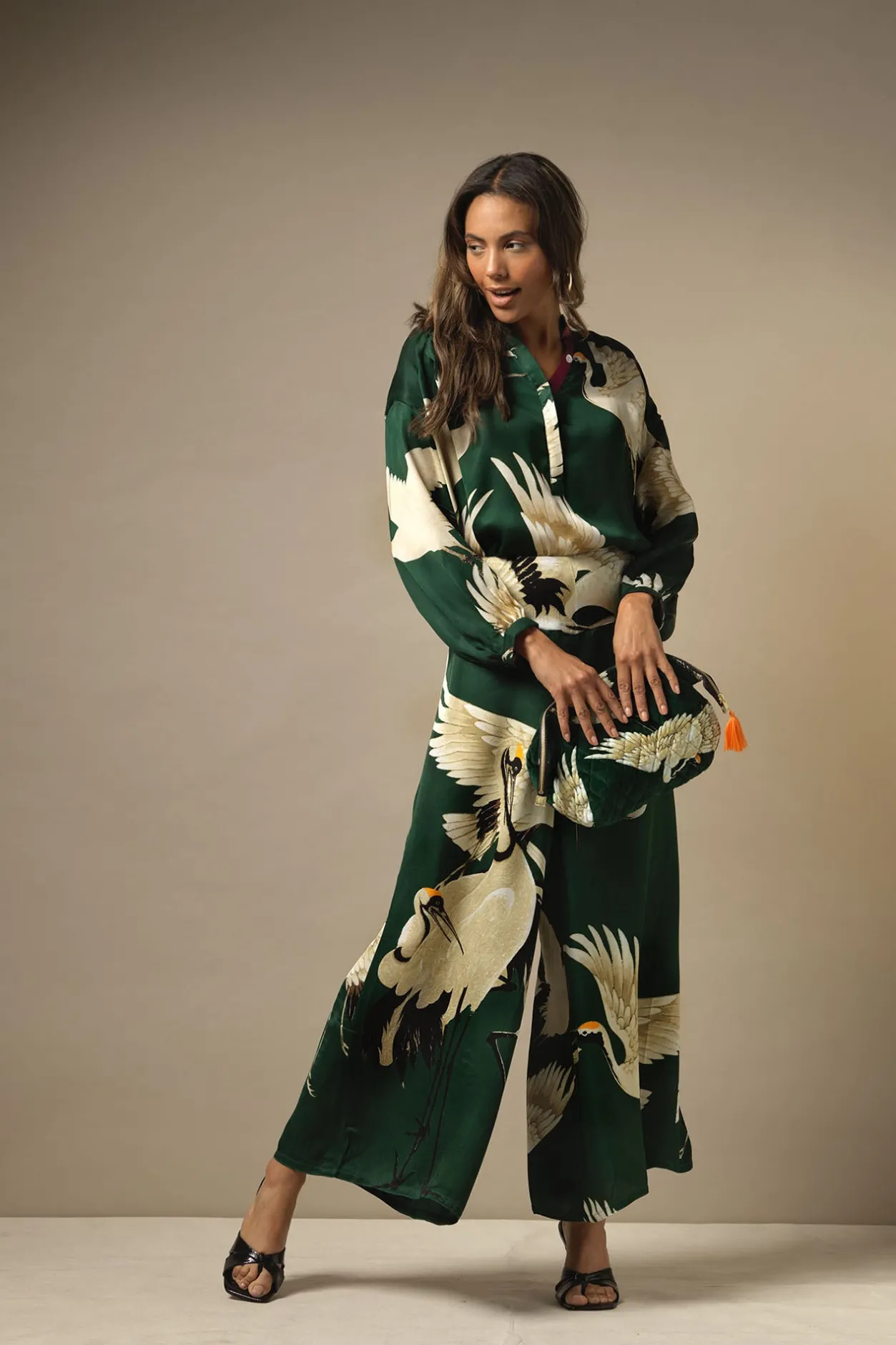 Women One Hundred Stars Stork Forest Green Darcy Shirt