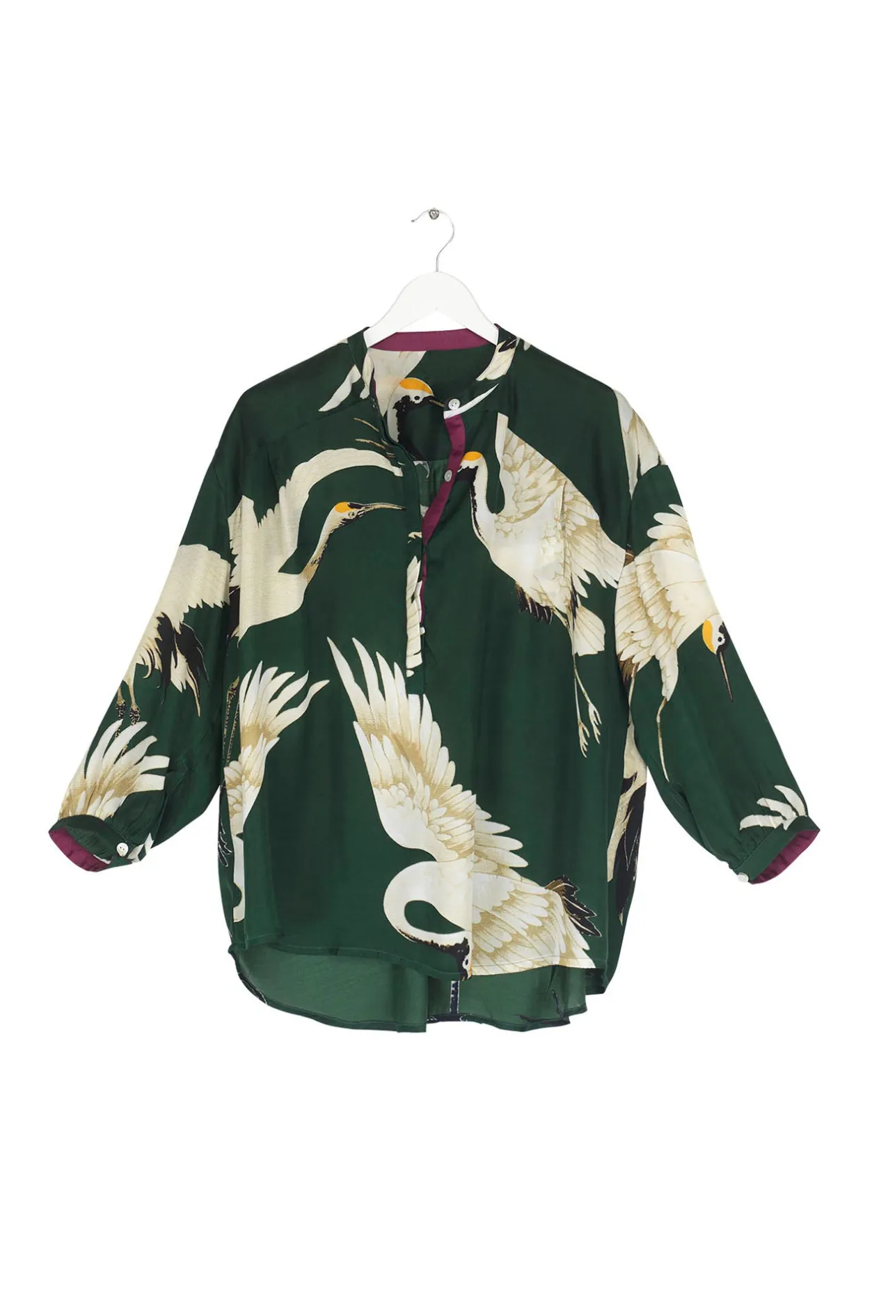 Women One Hundred Stars Stork Forest Green Darcy Shirt