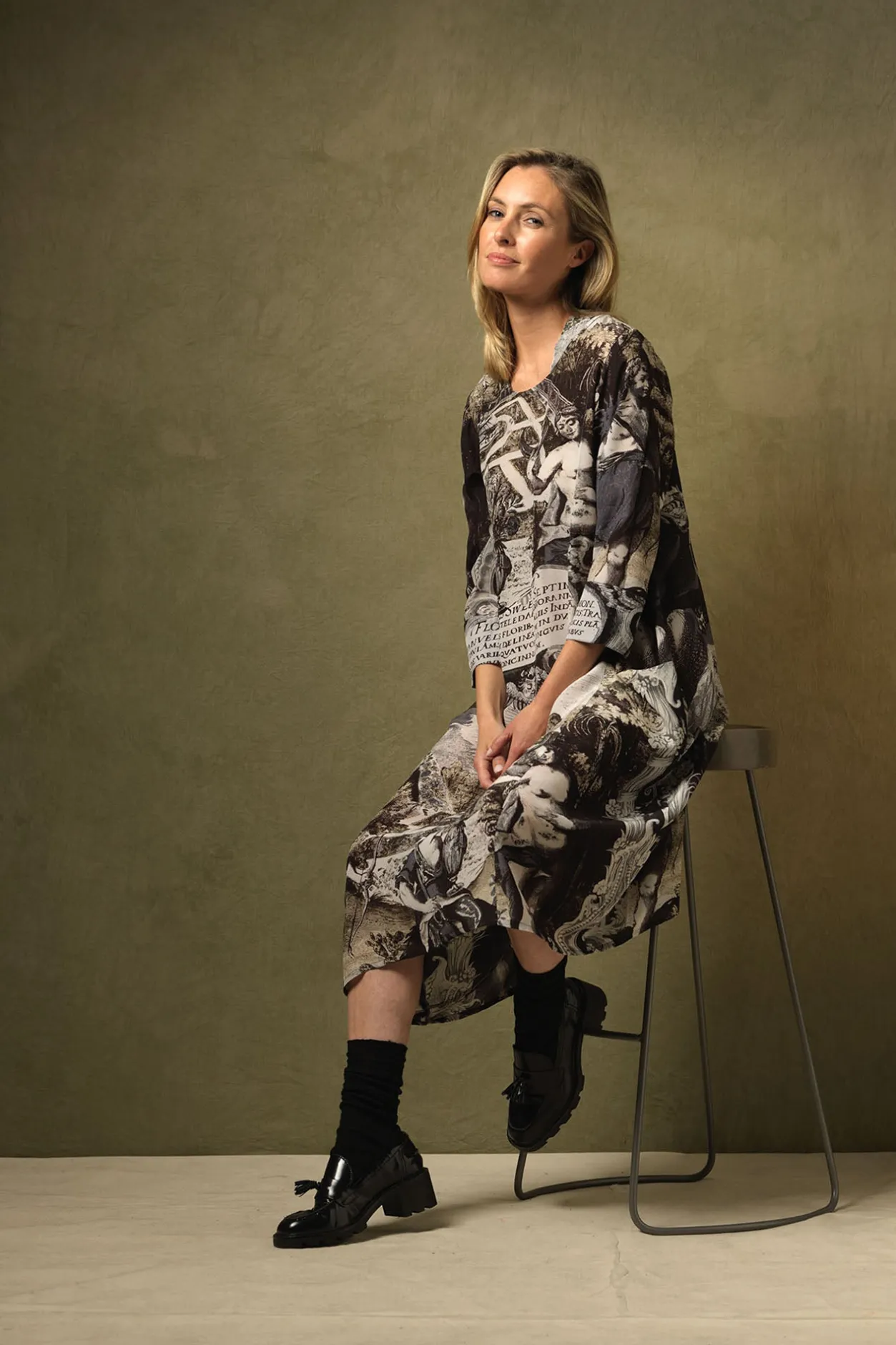 Women One Hundred Stars Sunburst Grey Asymmetric Dress