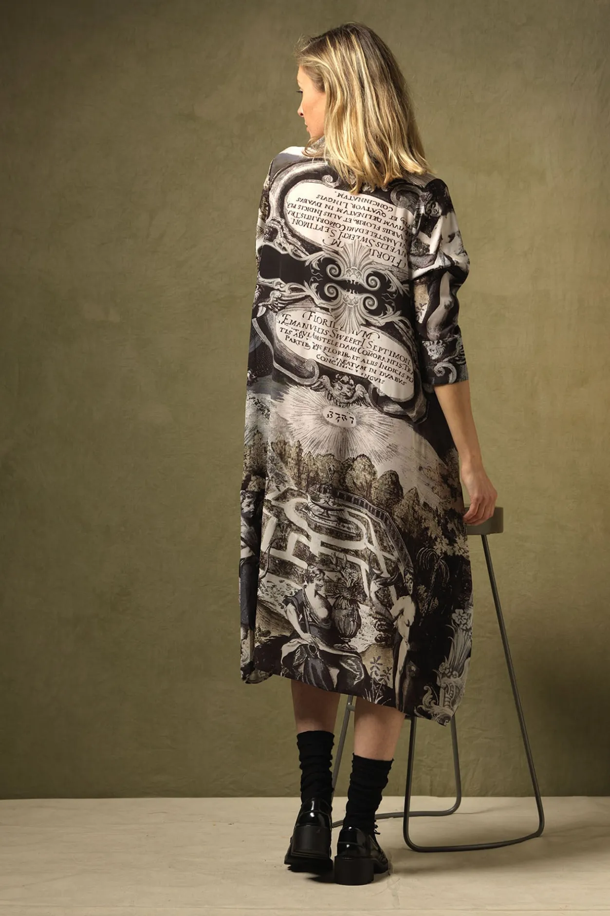 Women One Hundred Stars Sunburst Grey Asymmetric Dress