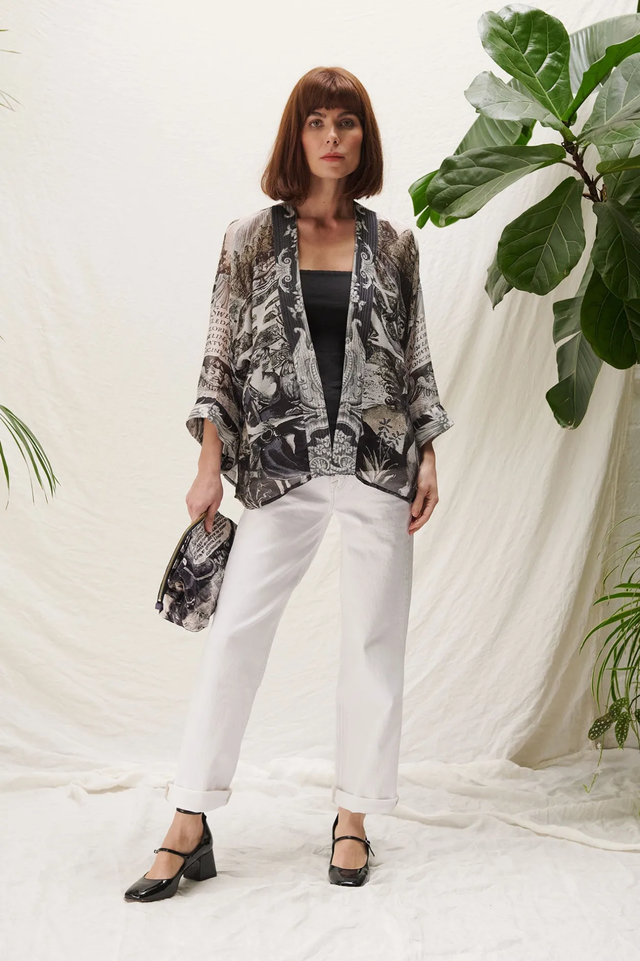 Women One Hundred Stars Sunburst Grey Kimono