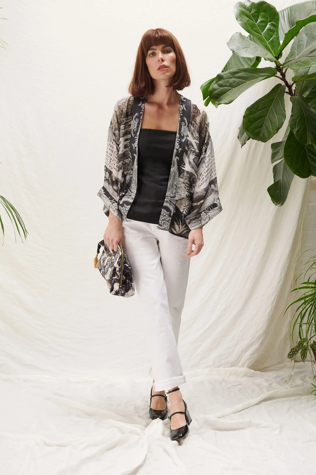 Women One Hundred Stars Sunburst Grey Kimono