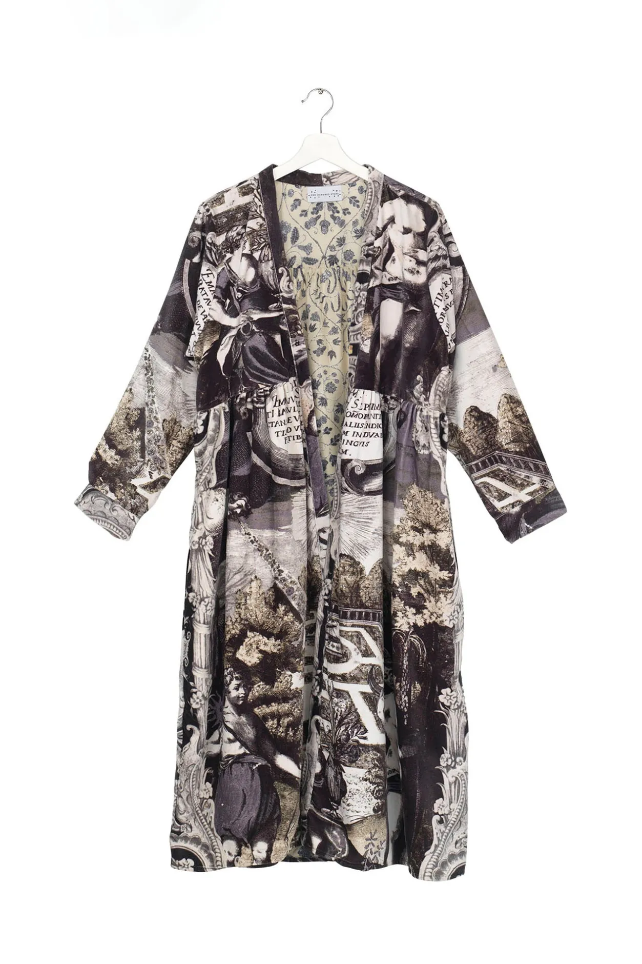 Women One Hundred Stars Sunburst Grey Velvet Duster