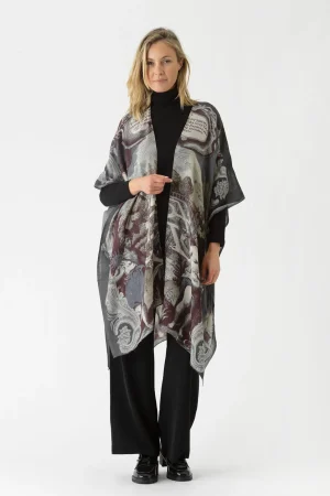 Women One Hundred Stars Sunburst Grey Wool Throwover