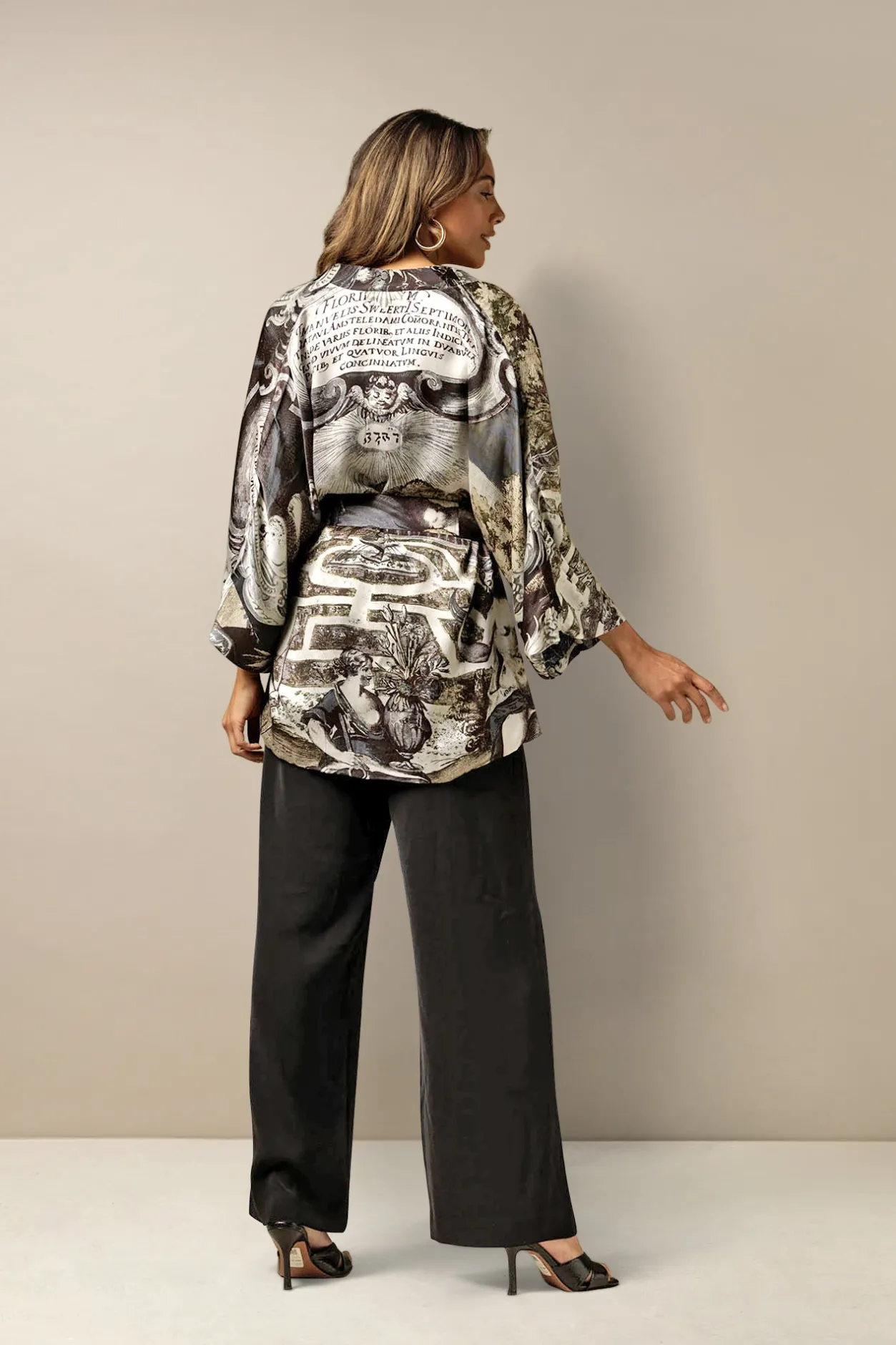 Women One Hundred Stars Sunburst Grey Wrap Jacket