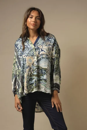 Women One Hundred Stars Tapestry Sea Darcy Shirt