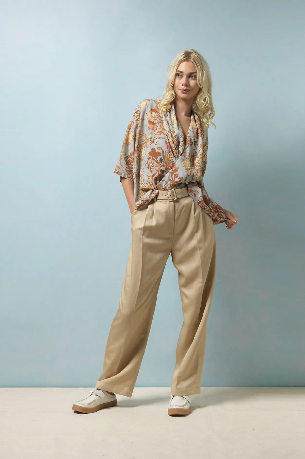 Women One Hundred Stars Tudor Rose Grey Rachel Top