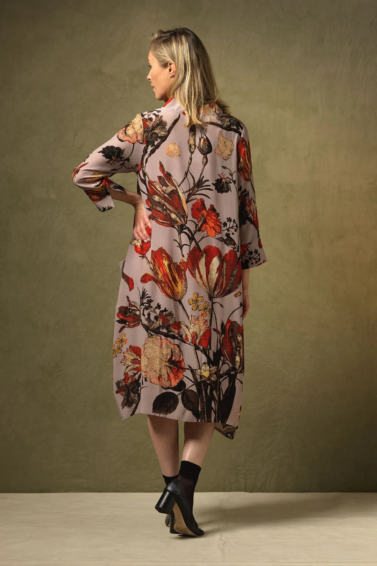 Women One Hundred Stars Tulip Red Asymmetric Dress